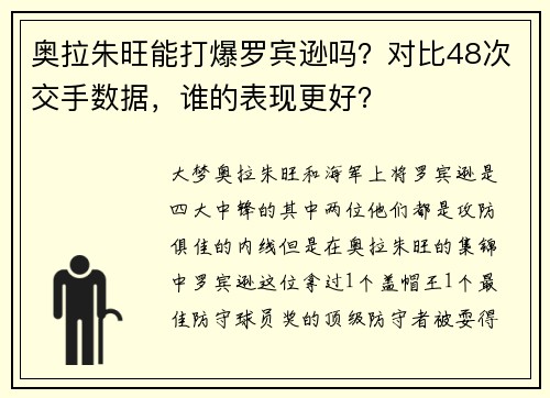 奥拉朱旺能打爆罗宾逊吗？对比48次交手数据，谁的表现更好？